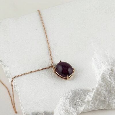 Колье с рубином и бриллиантами из золота 585 пробы