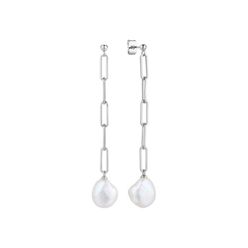 Серьги с жемчугом из серебра 925 пробы