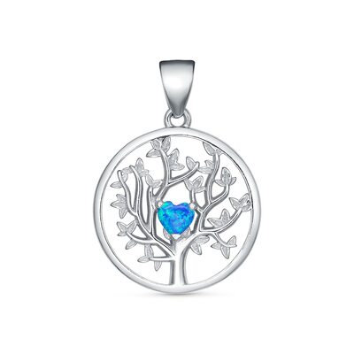 Подвеска "Дерево" с опалом из серебра 925 пробы