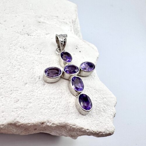 Подвеска с аметистами из серебра 925 пробы
