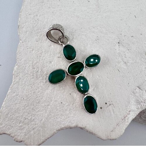 Подвеска с агатами из серебра 925 пробы арт. PN45