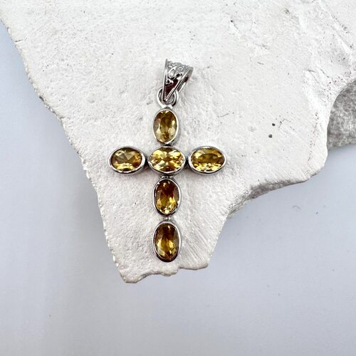 Подвеска с цитрином из серебра 925 пробы
