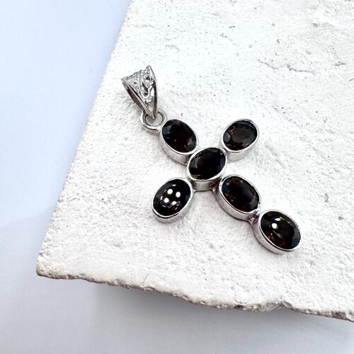 Подвеска с раухтопазами из серебра 925 пробы