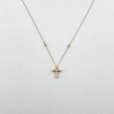 Колье с бриллиантами из желтого золота 585 пробы