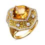 Кольцо с цитрином, сапфирами и цирконом из серебра 925 пробы с позолотой арт. R-09920-88-S05_KO_YS_CT_Y