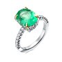 Кольцо "Wild Emerald" с необлагороженным изумрудом и бриллиантами из белого золота 583 пробы