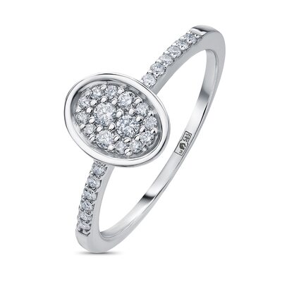 Кольцо с бриллиантами из белого золота 585 пробы