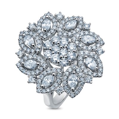 Кольцо с бриллиантами из белого золота 585 пробы