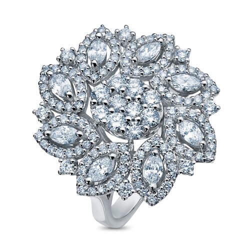 Кольцо с бриллиантами из белого золота 585 пробы