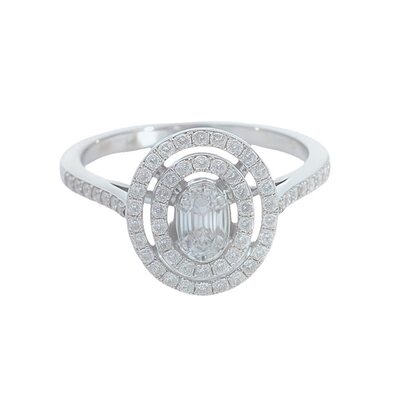 Кольцо с бриллиантами из белого золота 585 пробы