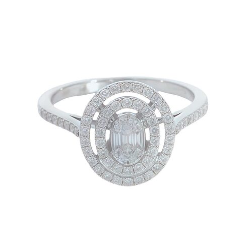 Кольцо с бриллиантами из белого золота 585 пробы