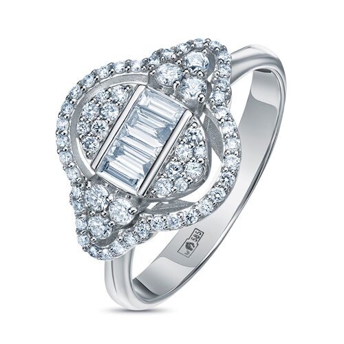 Кольцо с бриллиантами из белого золота 585 пробы арт. R2217-1001