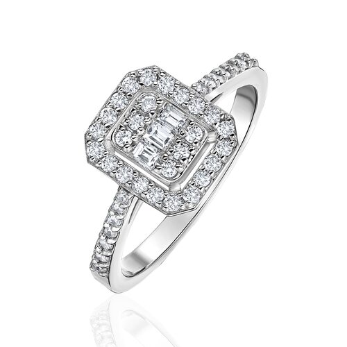 Кольцо с бриллиантами из белого золота 585 пробы арт. R2360-1001