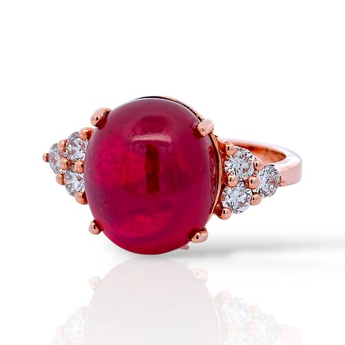 Кольцо с рубином и бриллиантами из золота 585 пробы