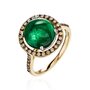 Кольцо с изумрудом и бриллиантами из золота 585 пробы арт. R2816-2024