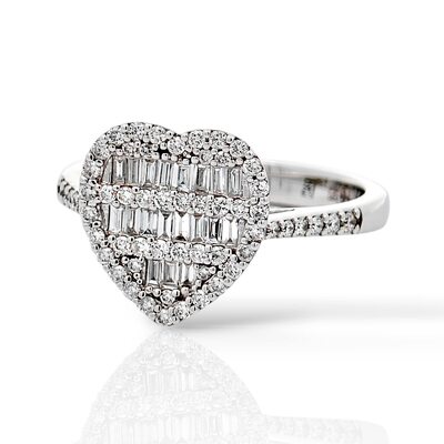 Кольцо с бриллиантами из белого золота 585 пробы