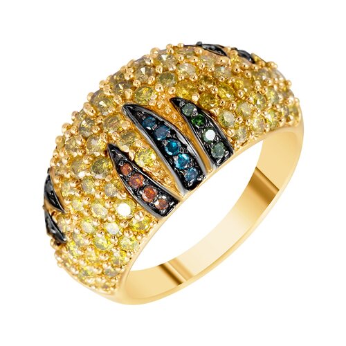 Кольцо с бриллиантами из желтого золота 585 пробы