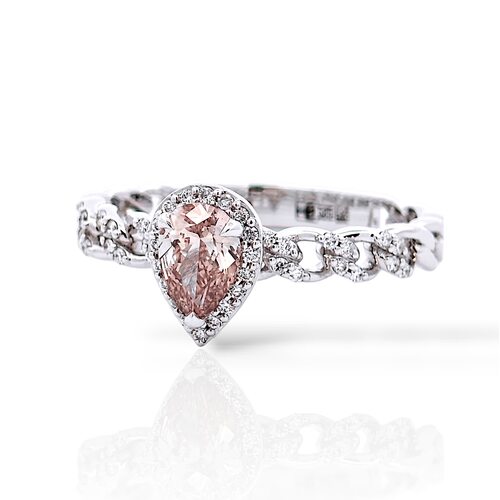 Кольцо с бриллиантами из белого золота 585 пробы