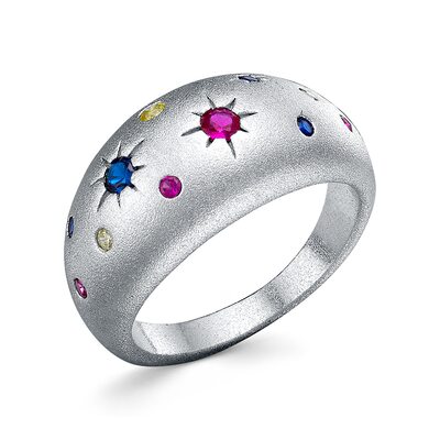 Кольцо с фианитом из серебра 925 пробы