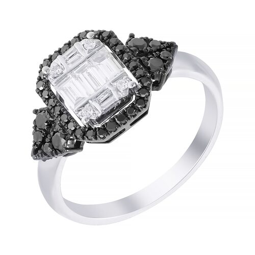 Кольцо с бриллиантами из белого золота 585 пробы