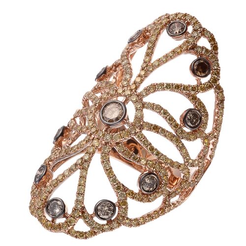 Кольцо с бриллиантами из розового золота 750 пробы 