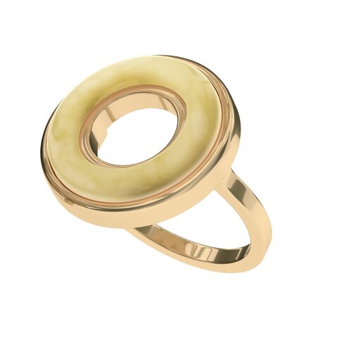 Кольцо с янтарем из серебра 925 пробы