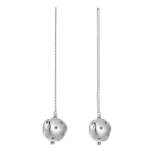 Серьги с фианитами из серебра 925 пробы