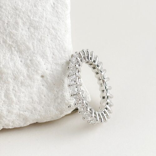 Кольцо с бриллиантами из белого золота 585 пробы