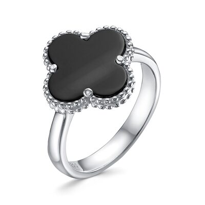 Кольцо с ониксом из серебра 925 пробы