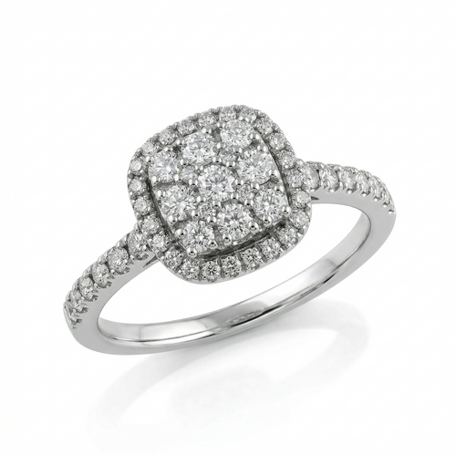 Кольцо с бриллиантами из белого золота 585 пробы