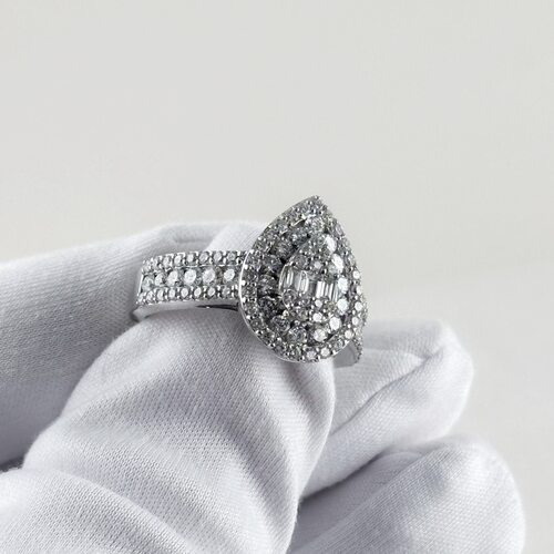 Кольцо с бриллиантами из белого золота 585 пробы