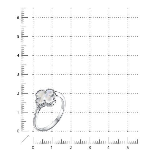 Кольцо с перламутром из серебра 925 пробы