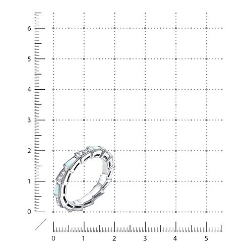 Кольцо с перламутром и фианитами из серебра 925 пробы