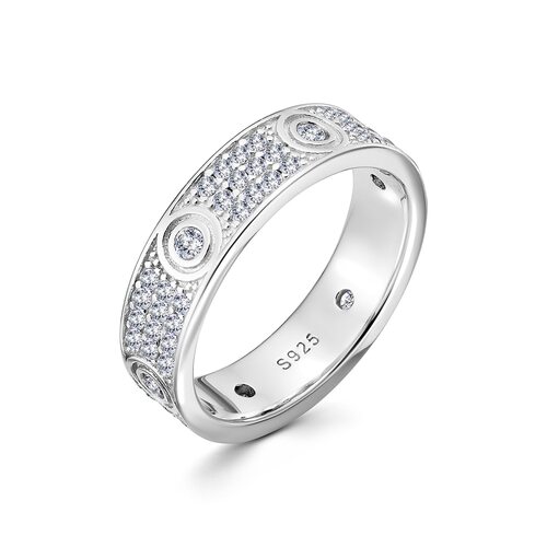 Кольцо с фианитами из серебра 925 пробы