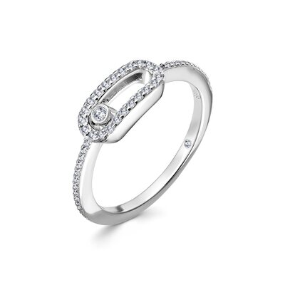 Кольцо с фианитами из серебра 925 пробы