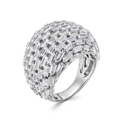 Кольцо с фианитами из серебра 925 пробы