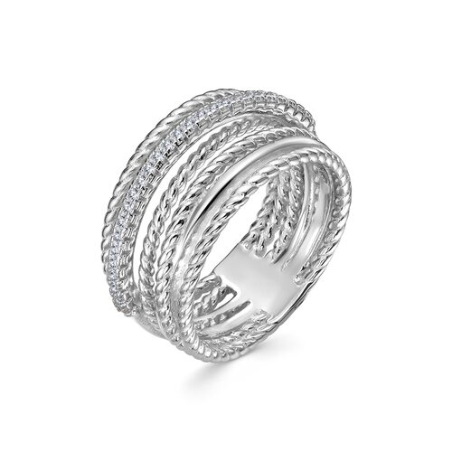 Кольцо с фианитами из серебра 925 пробы