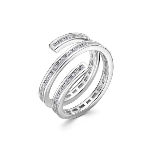 Кольцо с фианитами из серебра 925 пробы