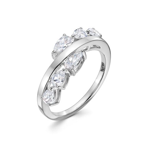 Кольцо с фианитами из серебра 925 пробы