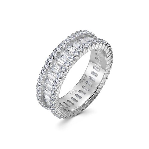 Кольцо с фианитами из серебра 925 пробы