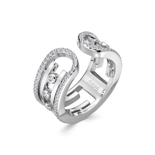 Кольцо с фианитами из серебра 925 пробы