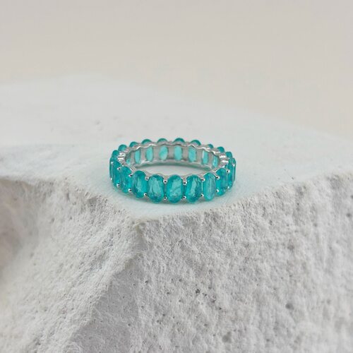 Кольцо с параиба из серебра 925 пробы