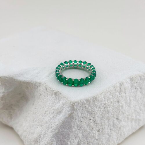 Кольцо с параиба из серебра 925 пробы