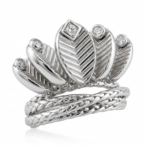 Кольцо с фианитами из серебра 925 пробы