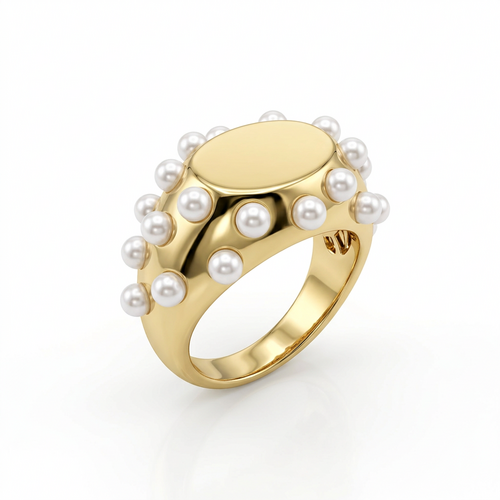 Кольцо с жемчугом из серебра 925 пробы