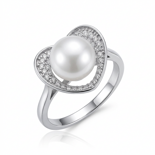 Кольцо с жемчугом из серебра 925 пробы