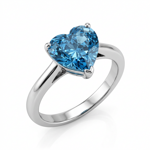 Кольцо "Сердце" с фианитом из серебра 925 пробы