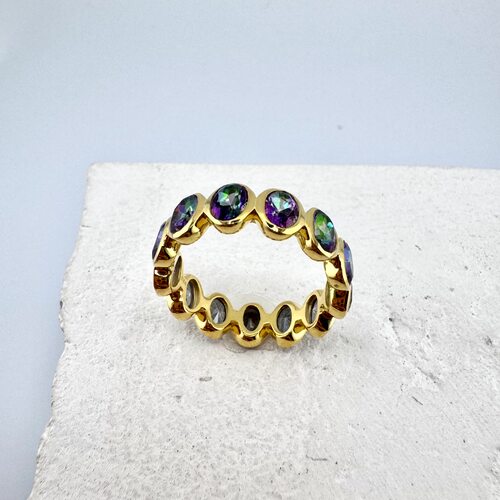 Кольцо с топазами из серебра 925 пробы