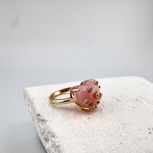 Кольцо с агатом из серебра 925 пробы