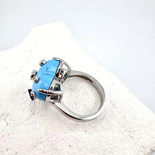 Кольцо с агатом из серебра 925 пробы